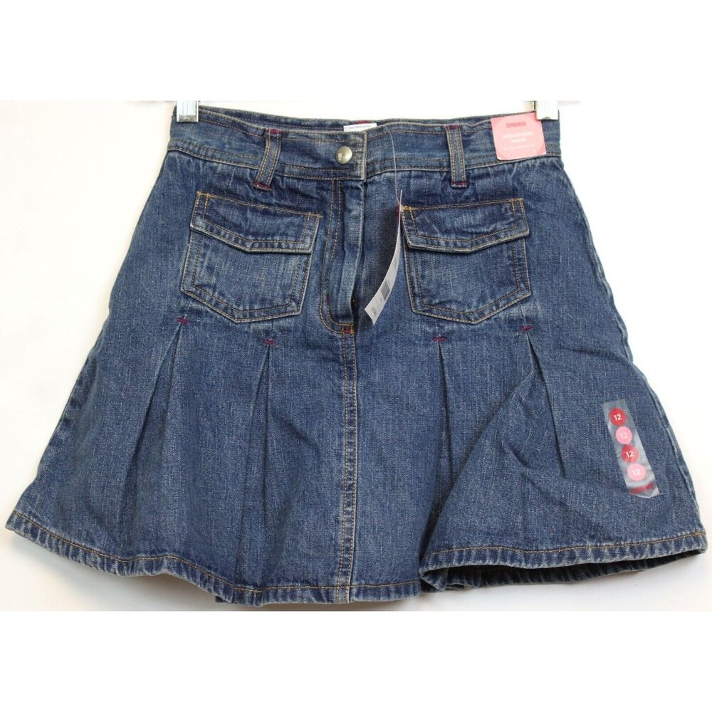 2005 Gymboree Romantic Garden Skort Pleated Denim Pockets Flare Sz 12